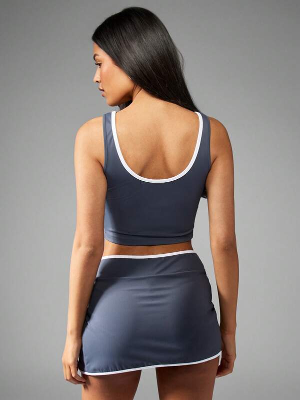 Missguided X Playboy Bra Style Crop Tank Top With Logo And Contrast Binding