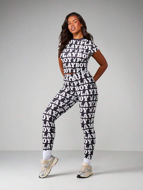 Missguided X Playboy Brand AOP Print Crop Top