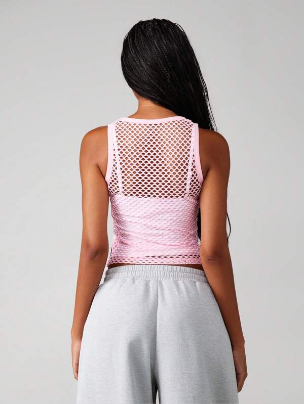 Missguided X Playboy Brand Logo Varsity Style Cut Out Tank Top