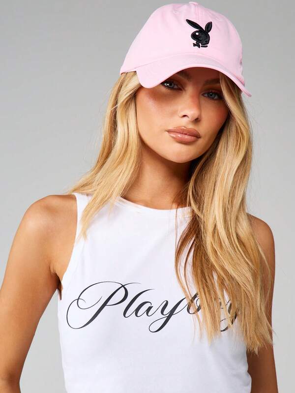 Missguided x Playboy Bunny Embroidered Baseball Cap With Curved Brim