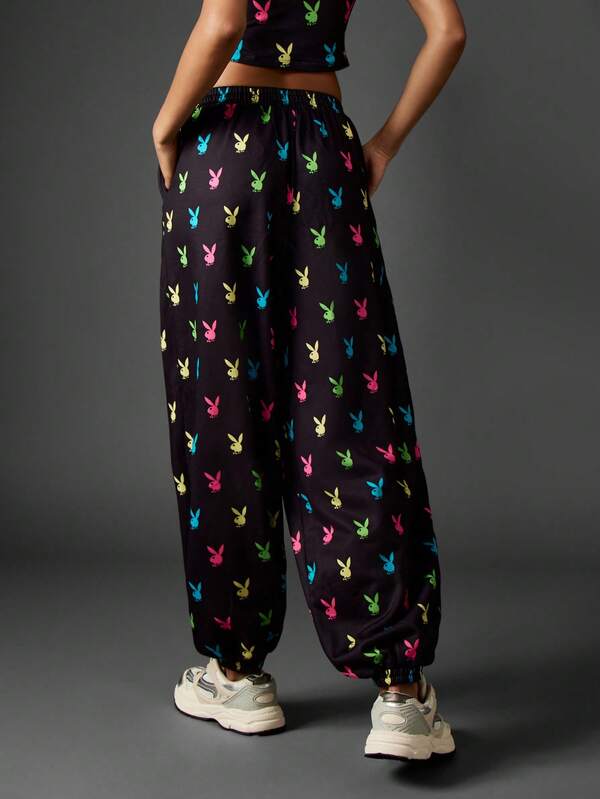 Missguided X Playboy Bunny Print Baggy Joggers
