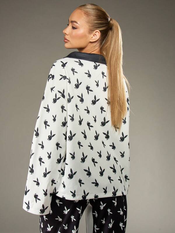 Missguided X Playboy Bunny Print Crew Neck Sweatshirt