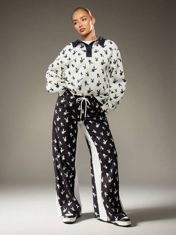 Missguided X Playboy Bunny Print Crew Neck Sweatshirt