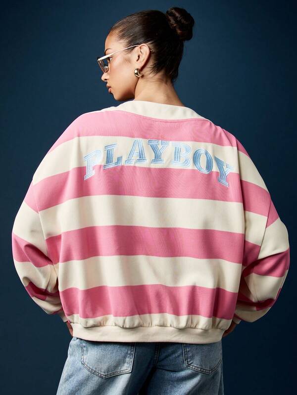 Missguided X Playboy Button Front Cardigan With Bunny Logo Patches