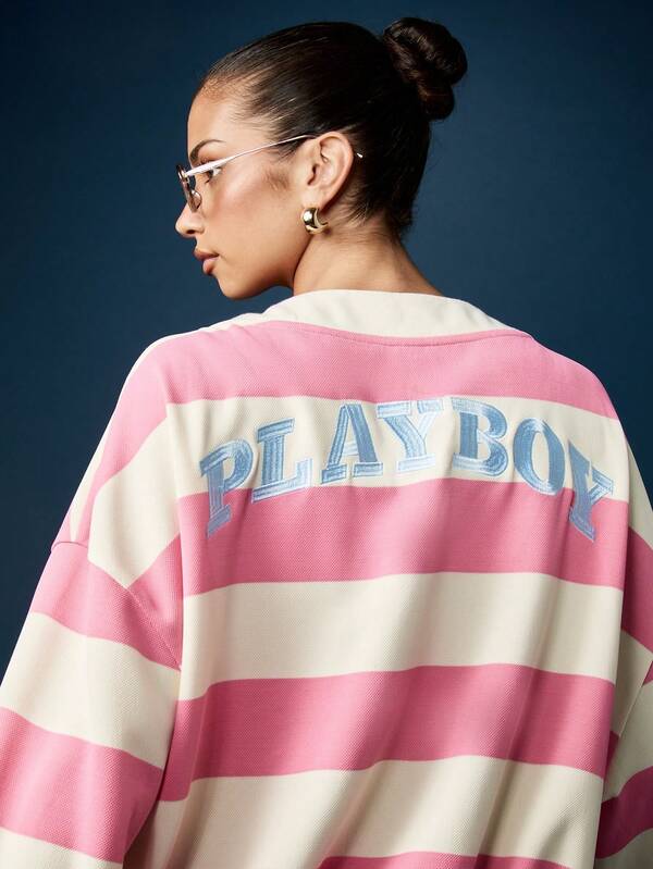 Missguided X Playboy Button Front Cardigan With Bunny Logo Patches