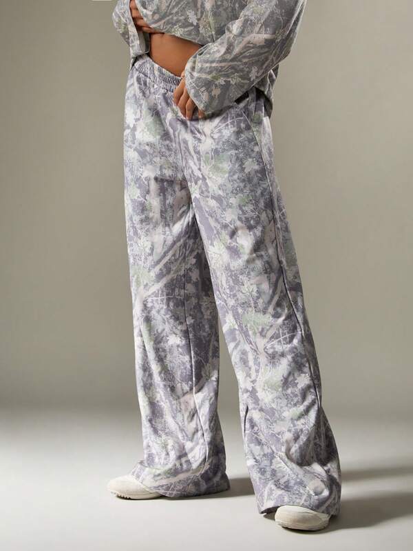 Missguided X Playboy Camo Wide Leg Joggers With Rhinestones