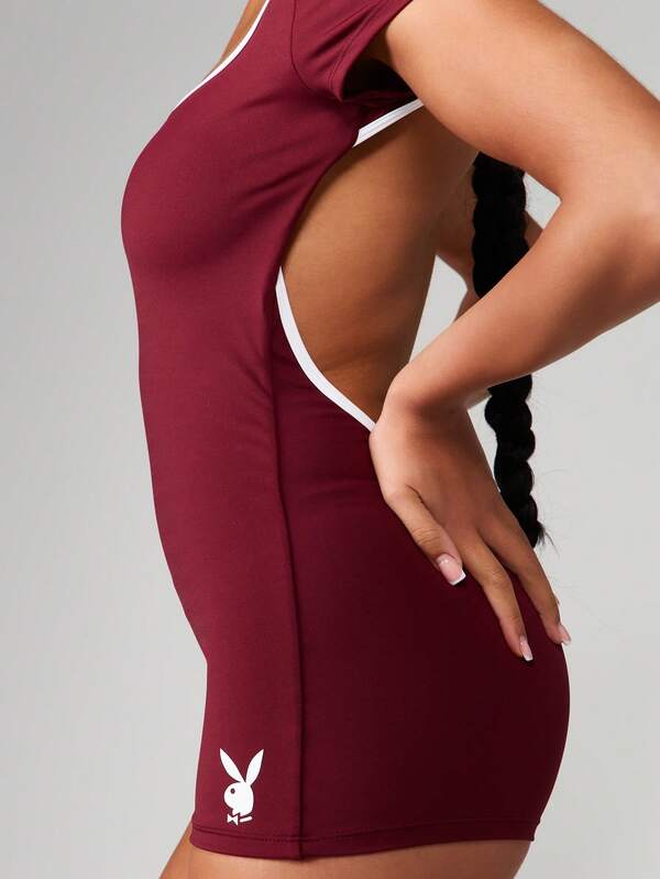 Missguided X Playboy Cap Sleeve Unitard With Open Back