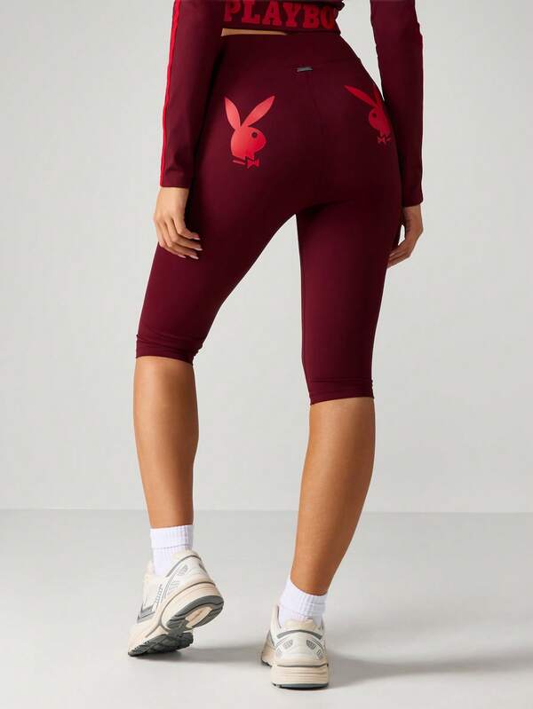 Missguided X Playboy Capri Leggings With High Waistband