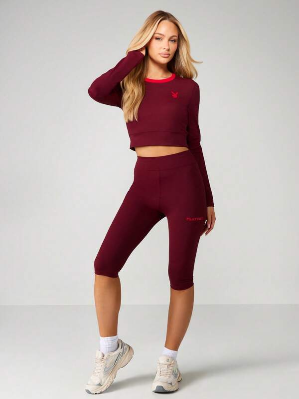 Missguided X Playboy Capri Leggings With High Waistband