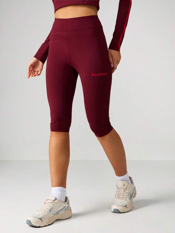 Missguided x Playboy Capri Leggings With High Waistband