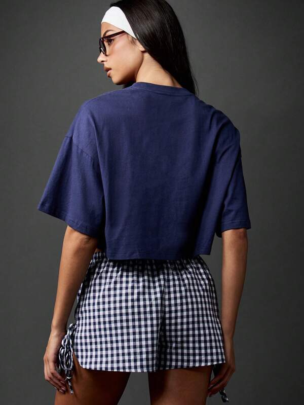 Missguided X Playboy Collegiate Varsity Style Slouchy Short Sleeve T-Shirt