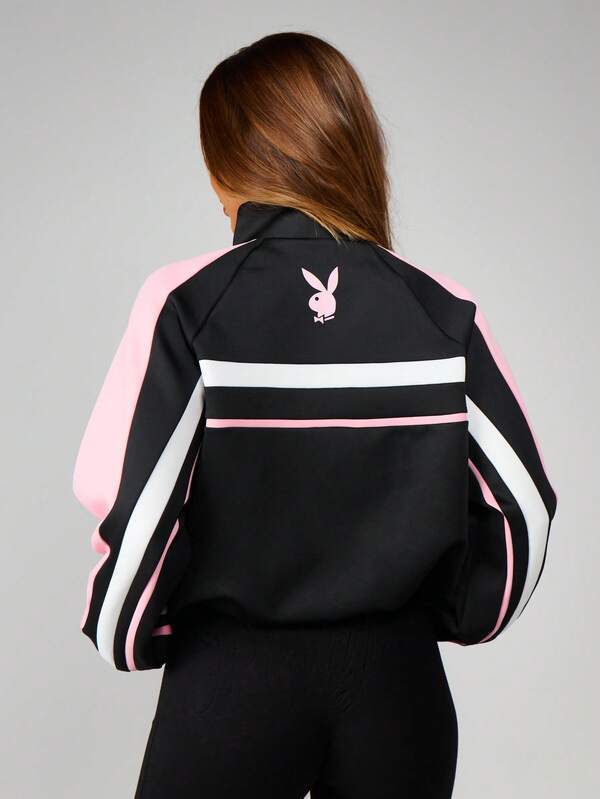 Missguided X Playboy Color Block Track Jacket