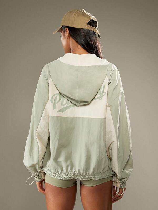 Missguided X Playboy Colorblock Windbreaker With Hood And Elastic Cuffs