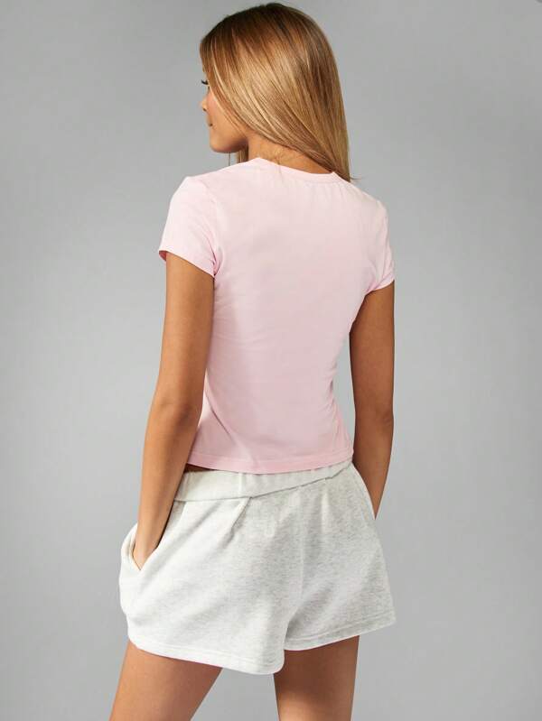 Missguided X Playboy Cotton Short Sleeve Crop T-Shirts With Graphic Print
