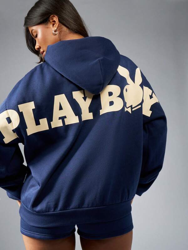 Missguided x Playboy Cozy Oversize Loungewear Sweatshirt Set With Back Graphics