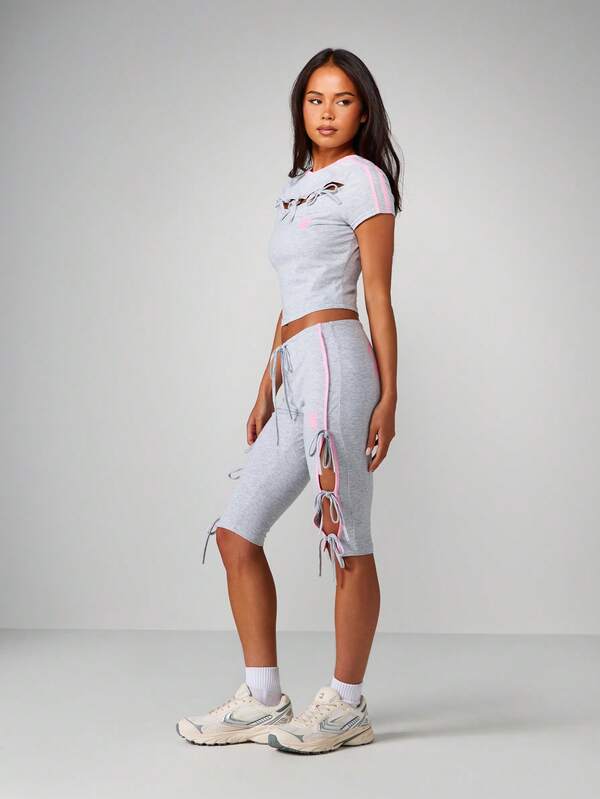 Missguided X Playboy Crop Top With Bow Ties