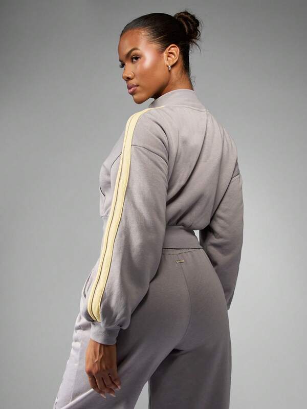 Missguided X Playboy Cropped Zip Up Hoodie With Drawstring