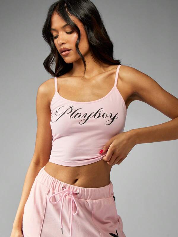 Missguided X Playboy Dance Cami Crop Top With Adjustable Straps