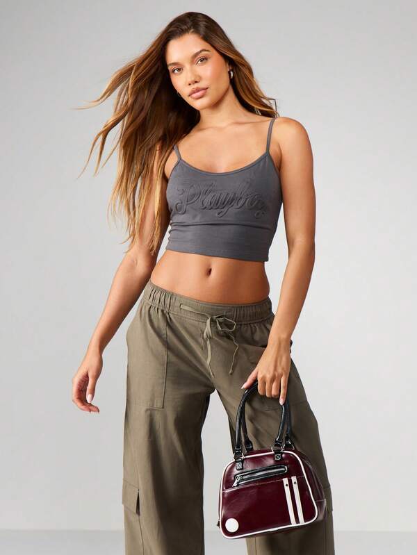 Missguided X Playboy Embossed Logo Cami Tank Top