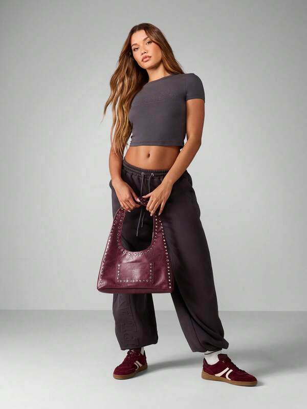 Missguided X Playboy Embossed Logo Short Sleeve Crop Tee