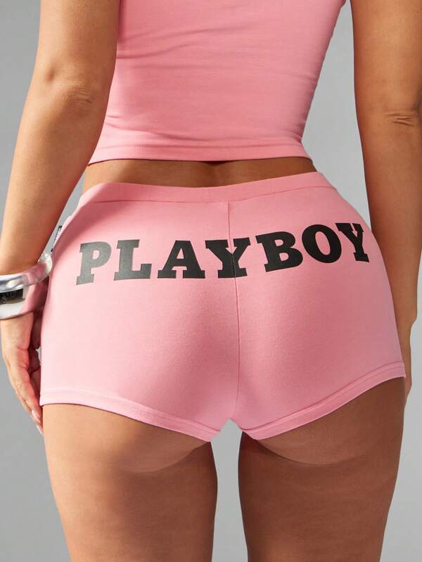 Missguided x Playboy Fitted Crop Tank Top With Scoop Neckline