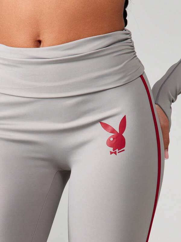 Missguided X Playboy Flare Sports Pants With Side Stripe