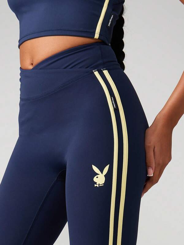Missguided X Playboy Flared Track Pants With Side Stripes