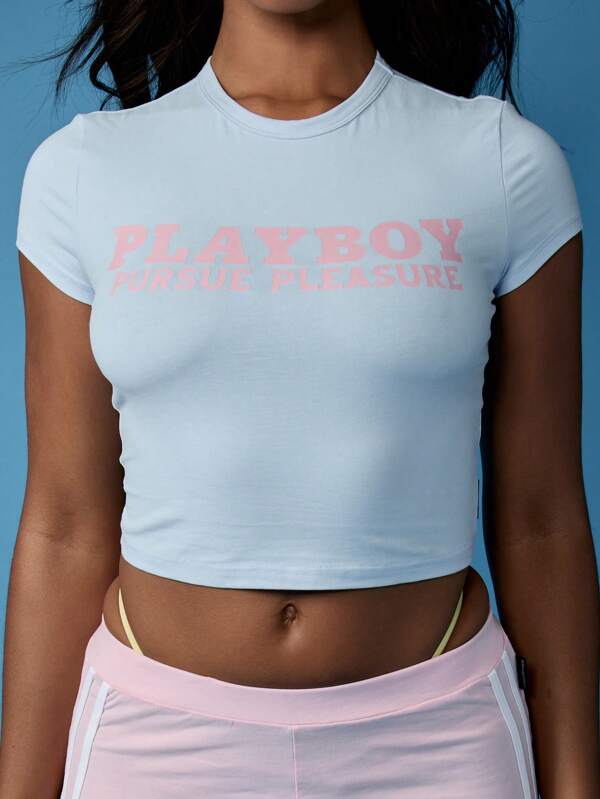 Missguided x Playboy Form Fitting Athletic Crop Top