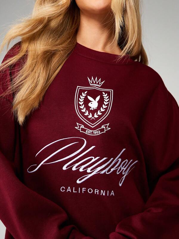 Missguided X Playboy Graphic Pullover Sweatshirt With Logo