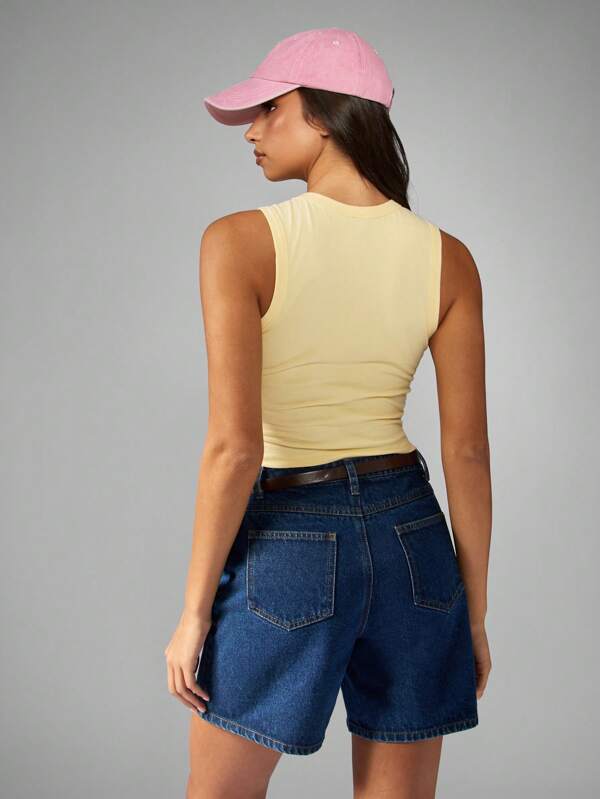 Missguided X Playboy High Neck Sleeveless Crop Tank With Brand Logo