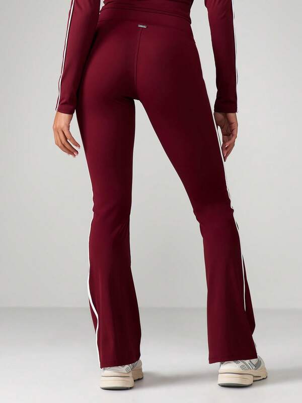 Missguided X Playboy High Rise Flare Pants With Side Stripes