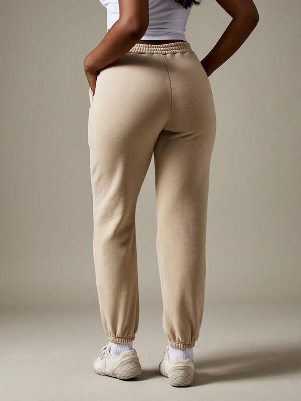 Missguided X Playboy High Rise Fleece Joggers With Elastic Ankle Cuffs
