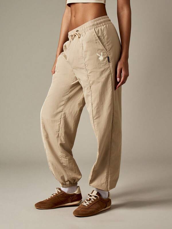 Missguided X Playboy High Rise Jogger Pants With Logo