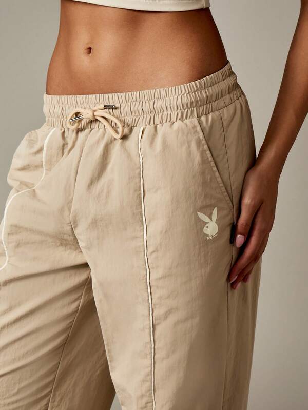 Missguided X Playboy High Rise Jogger Pants With Logo