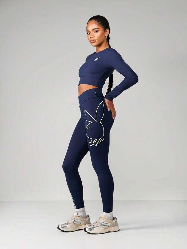 Missguided X Playboy High Rise Leggings With Logo