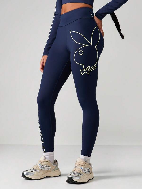 Missguided x Playboy High Rise Leggings With Logo