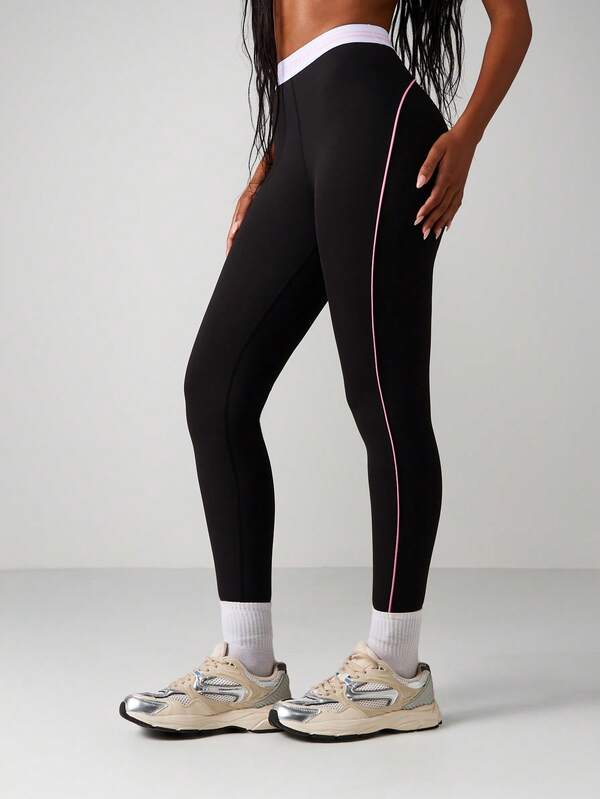 Missguided x Playboy High Rise Leggings With Side Stripe