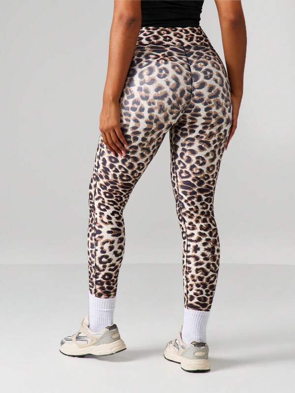 Missguided X Playboy High Rise Leopard Print Sports Leggings