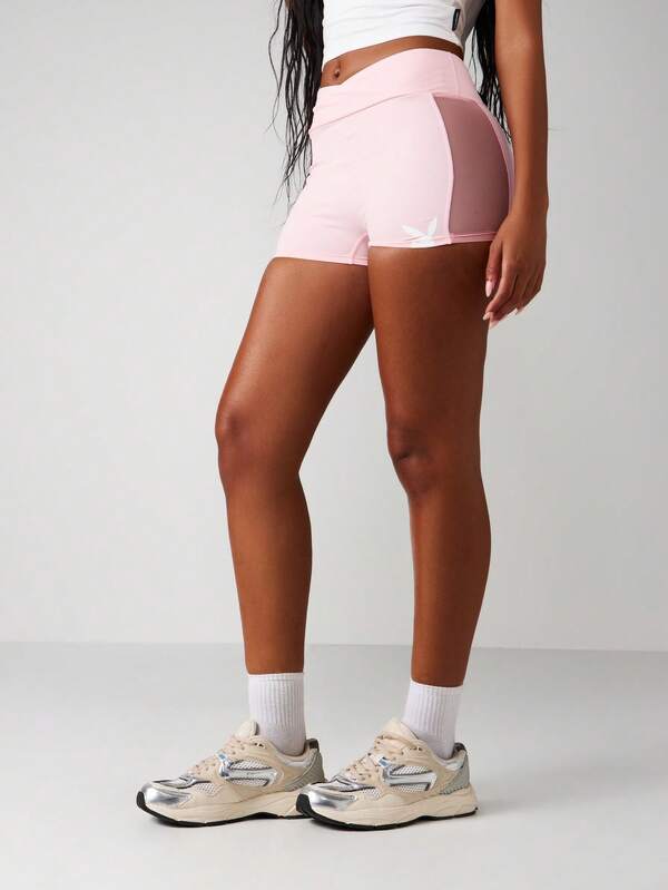Missguided X Playboy High Rise Shorts With Cut Out Detail