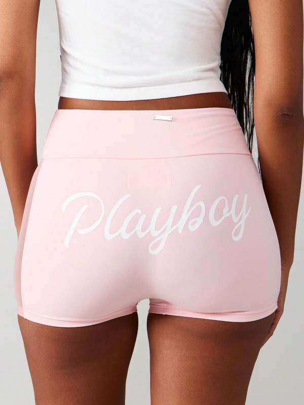 Missguided x Playboy High Rise Shorts With Cut Out Detail