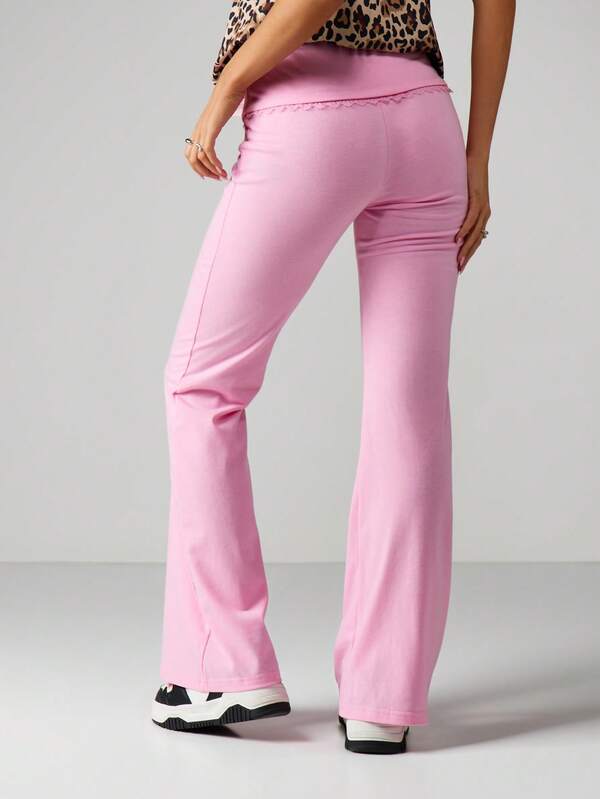 Missguided X Playboy High Waist Flare Leg Pants With Print