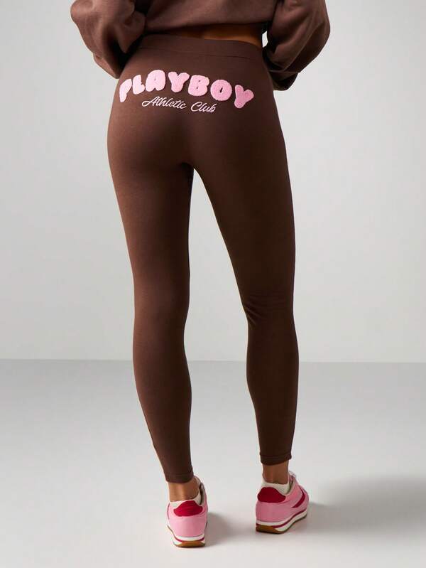 Missguided x Playboy High Waisted Leggings With Logo Print