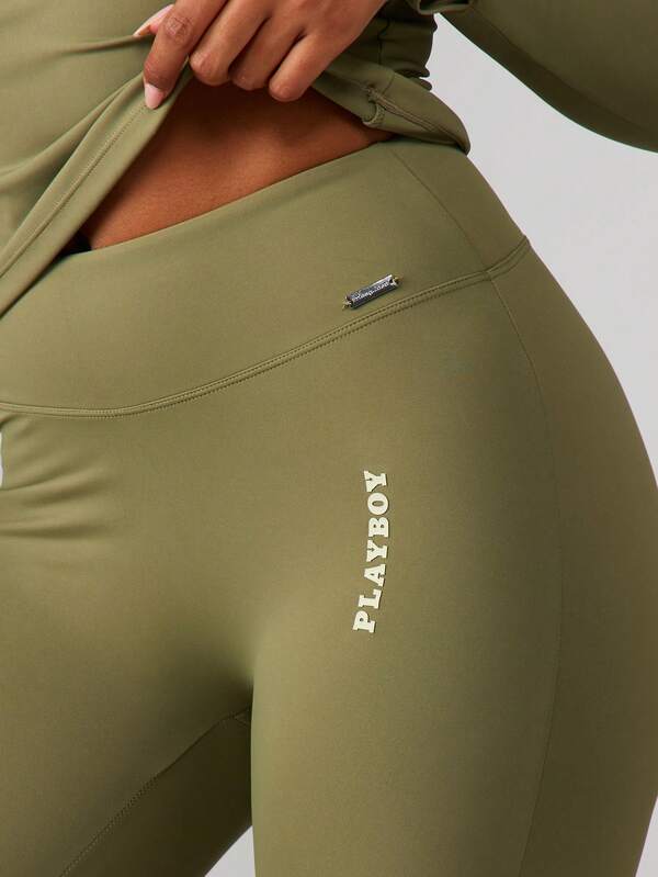 Missguided X Playboy High Waisted Logo Detail Leggings
