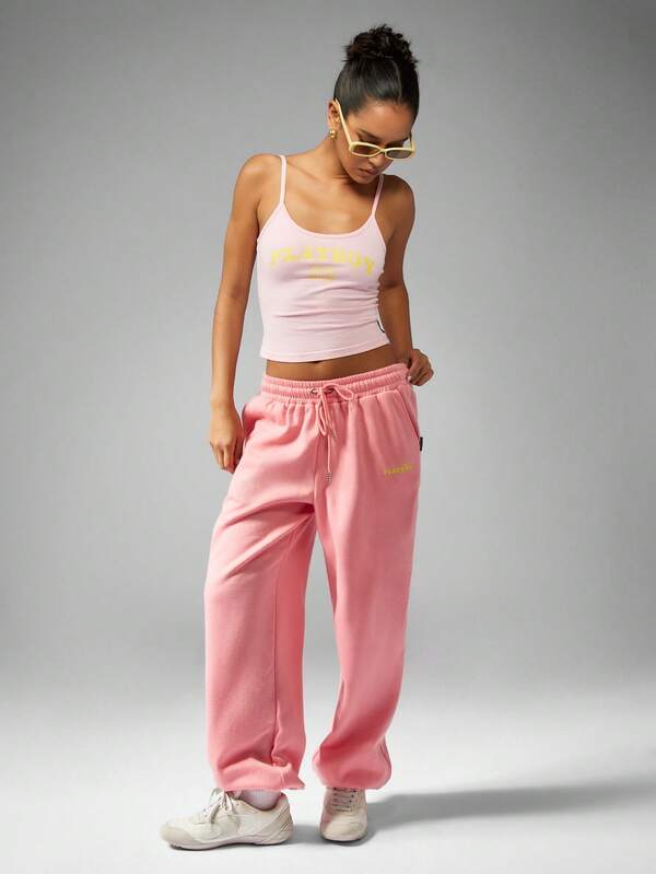 Missguided X Playboy High Waisted Loose Wide Leg Everyday Comfort Sweatpants