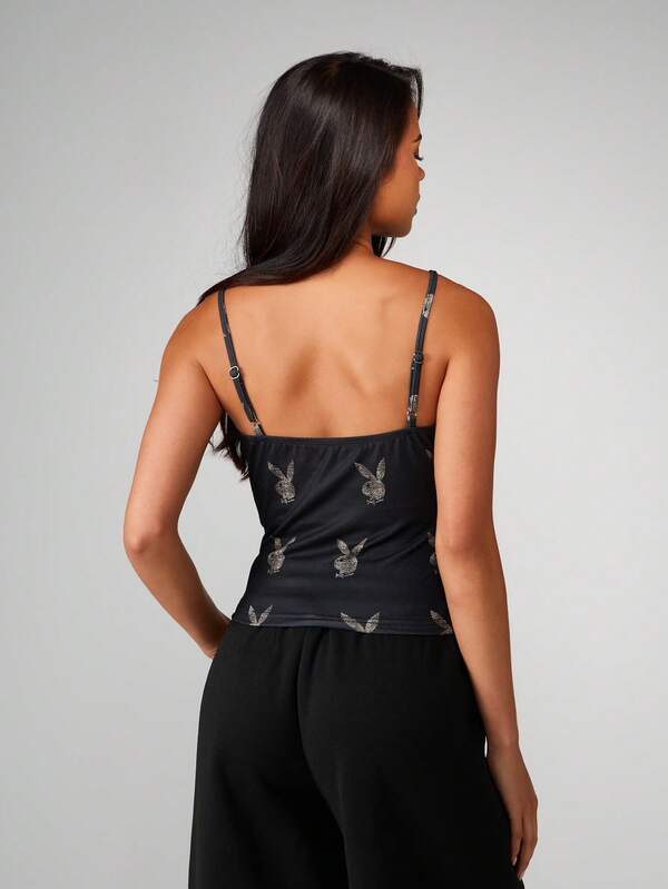 Missguided X Playboy Leopard Print Scoop Neck Cami