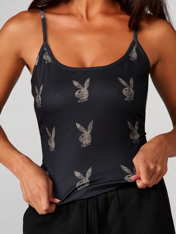 Missguided x Playboy Leopard Print Scoop Neck Cami