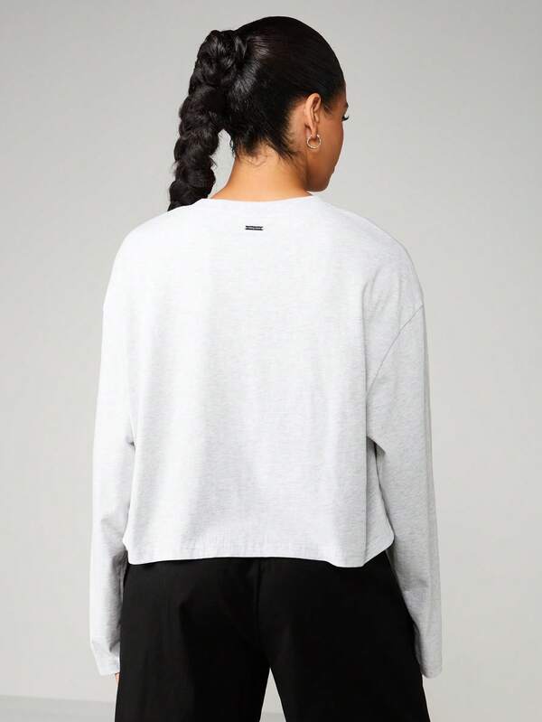 Missguided X Playboy Logo Long Sleeve Crop Sweatshirt