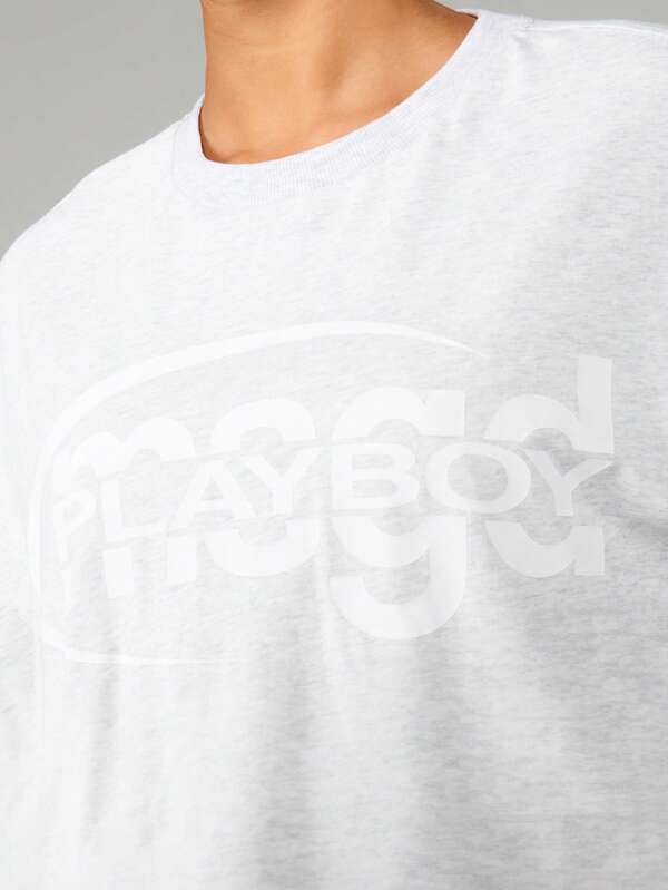 Missguided X Playboy Logo Long Sleeve Crop Sweatshirt