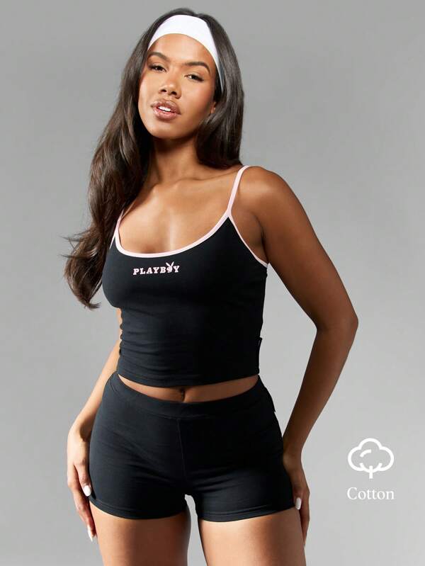 Missguided x Playboy MISSGUIDED Performance Workout Gym Athletic Two Piece Set