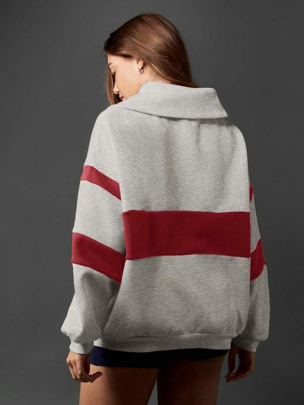 Missguided X Playboy MISSGUIDED Quarter Zip Sweatshirt With Logo Design